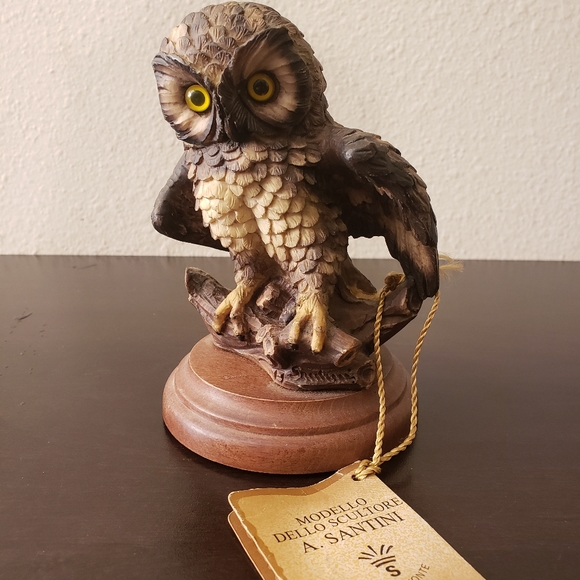 Vintage Capodimonte Santini Owl Figurine With Cert - Picture 5 of 6